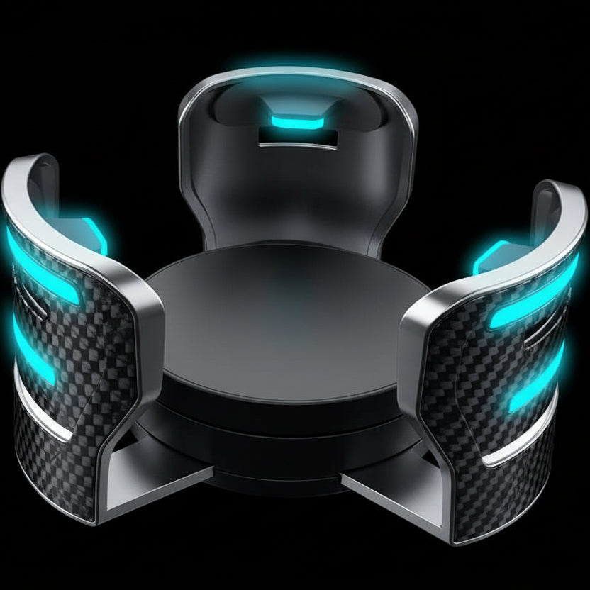 Car Cup Holder 360° Rotating Dual Drink Telescopic Clips