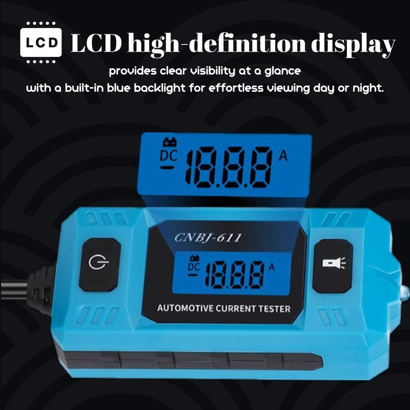 Car Current Tester 0.01–19.99A Backlit Display & LED Light