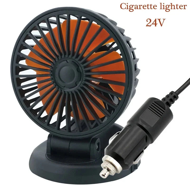 Car Fan 5V USB 12V 24V Rotating Head