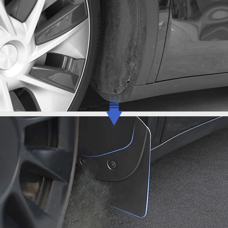 Car Fender Splash Guards TPE Clip-On No-Drill