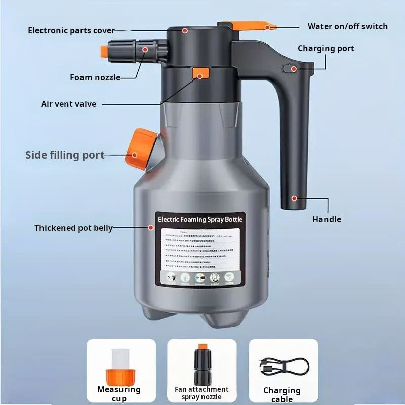Car Foam Sprayer Cordless Rechargeable Adjustable Nozzle
