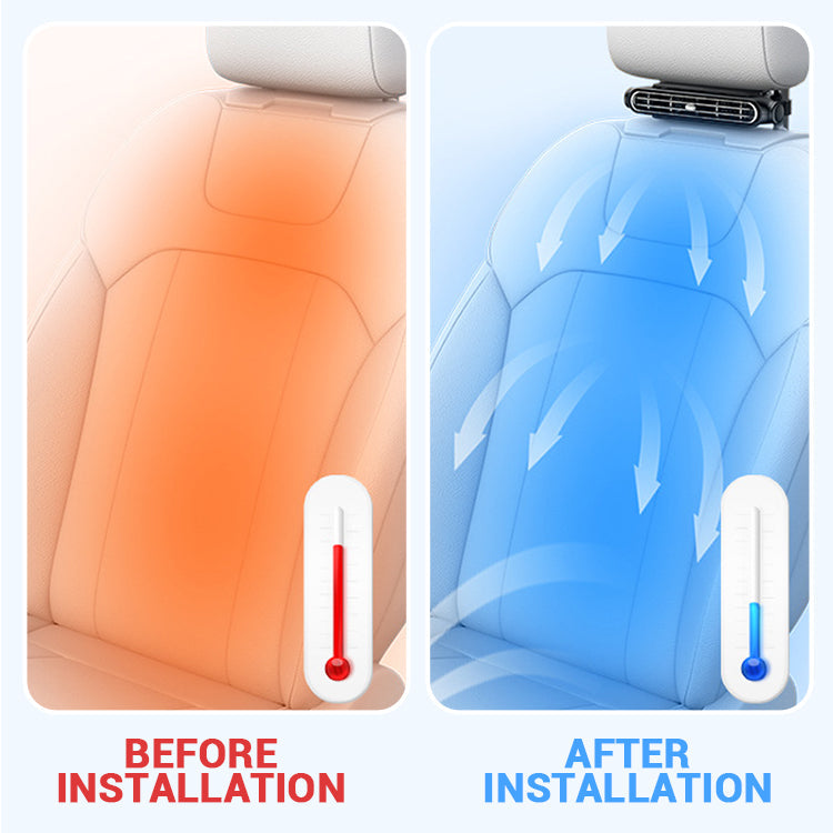 Car Headrest Fan Dual Turbine & Adjustable Nozzle