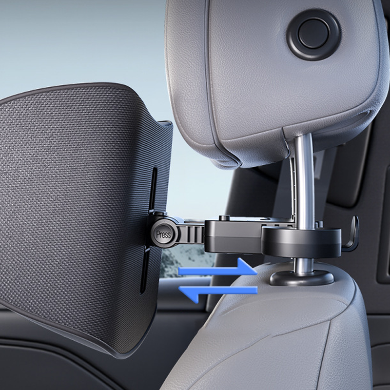 Car Headrest Pillow Adjustable U-Shaped Phone Holder & Hook