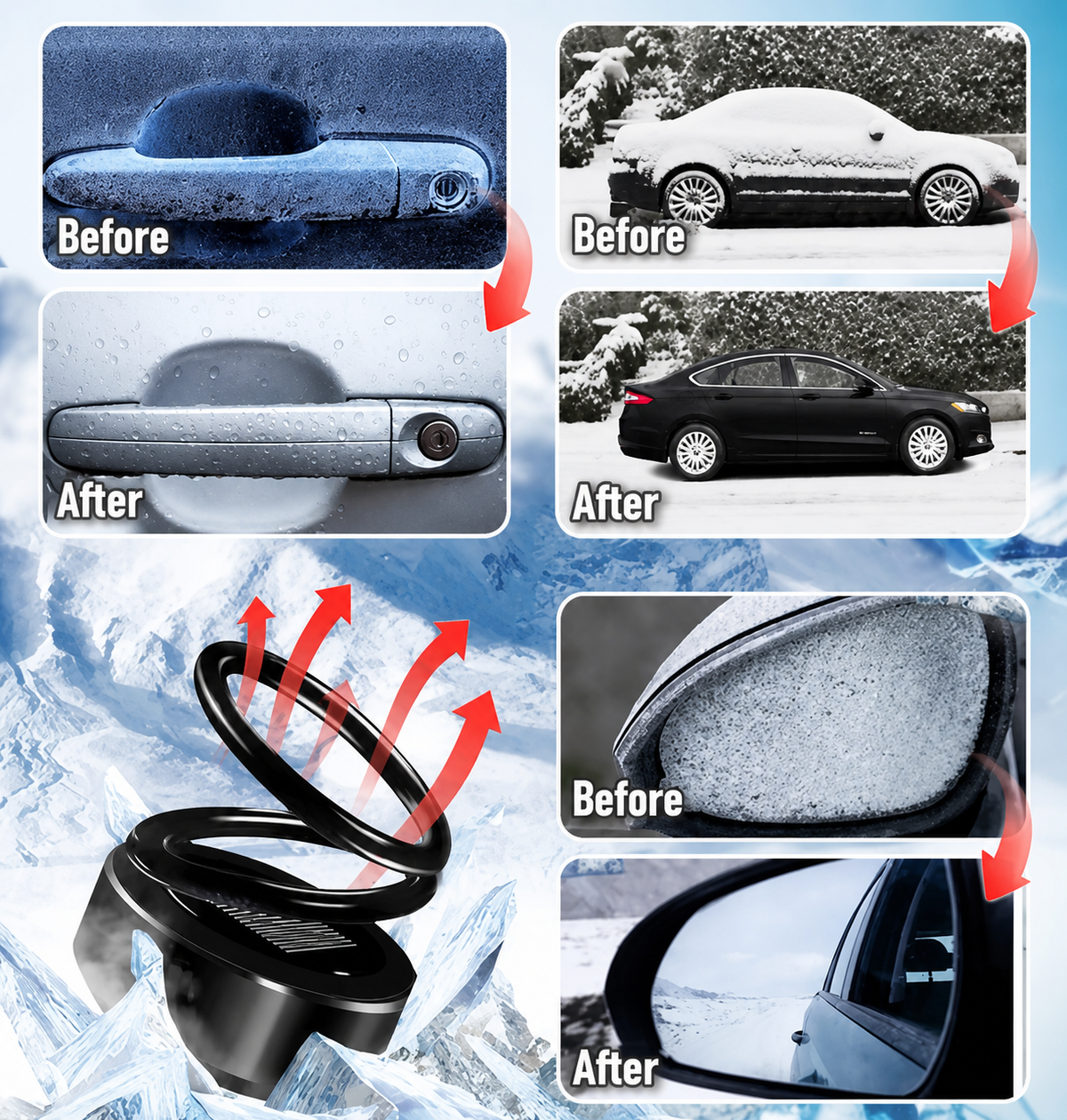 Car Ice & Snow Heater Reusable Portable No-Install