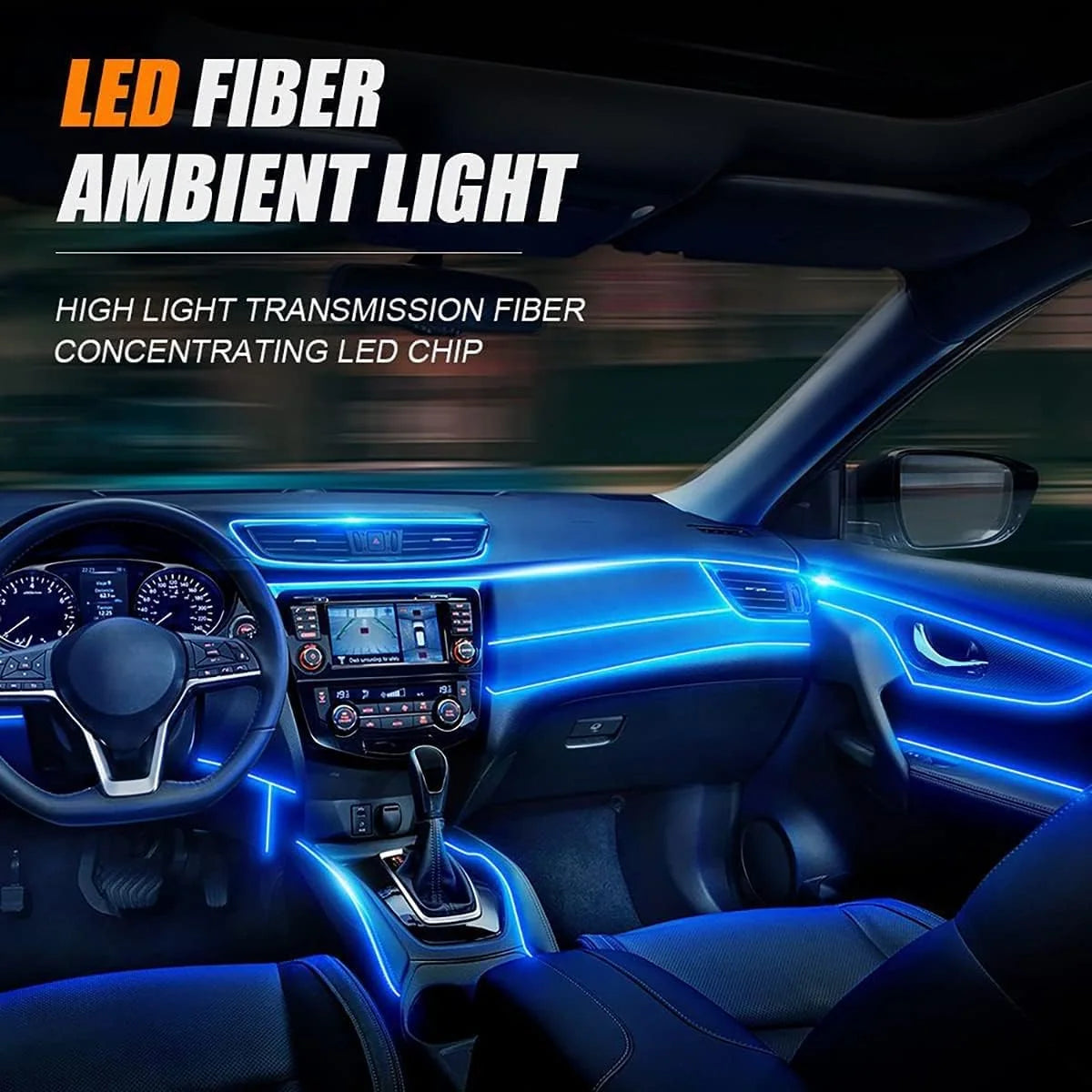 Car Interior LED Strips Multicolor App & Remote Control
