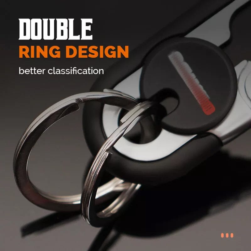 Car Keychain Double-Ring Zinc Alloy & Stainless Steel