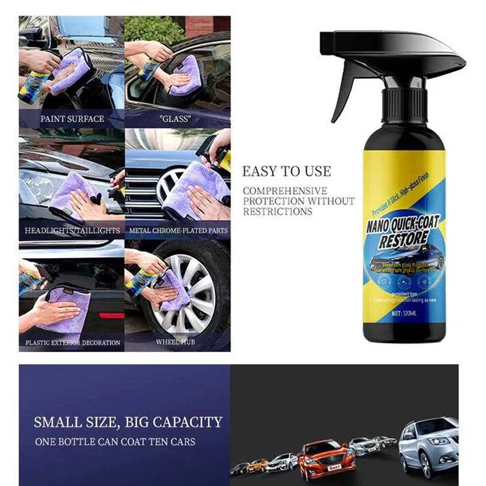 Car Nano Coating Spray 3-In-1 Cleans Polishes Protects