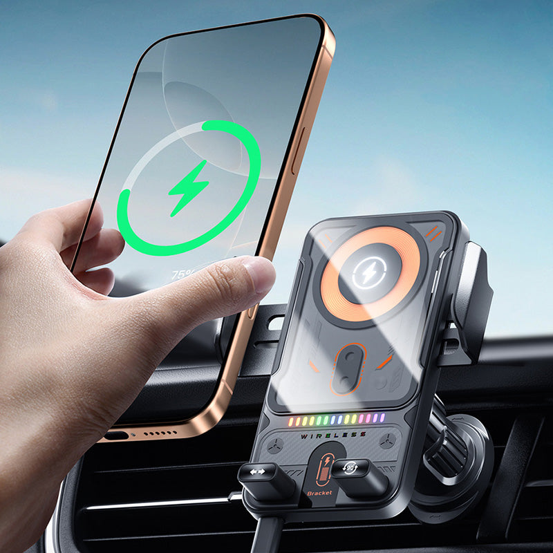 Car Phone Holder 15W Fast Wireless Auto-Clamp Vent Mount
