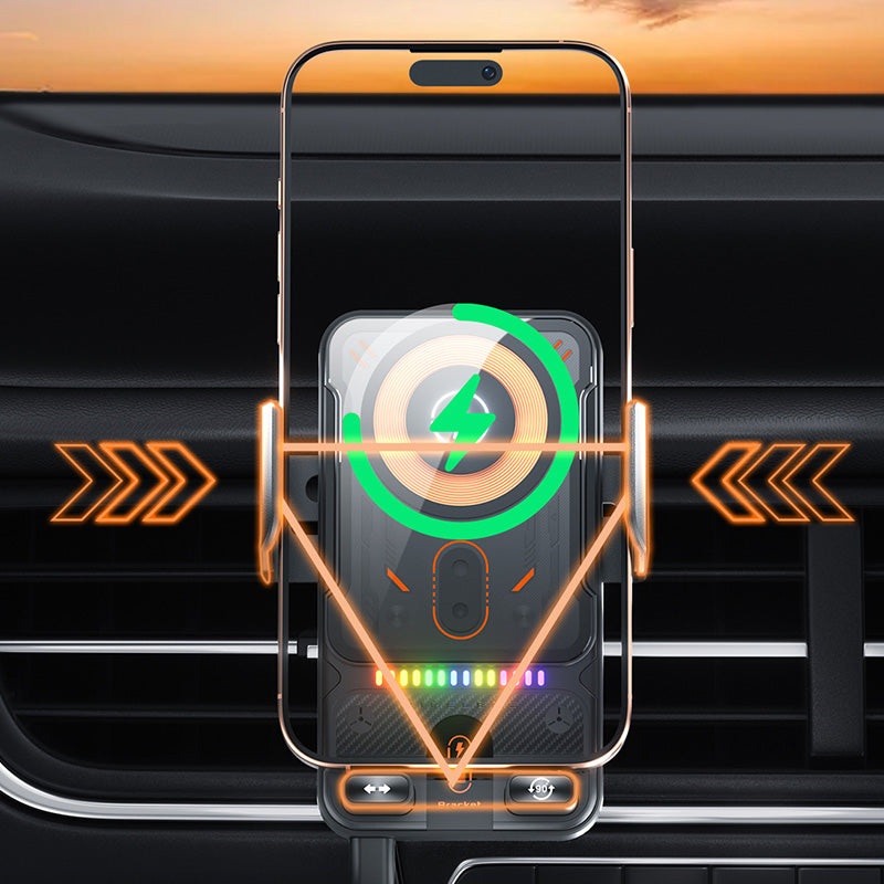Car Phone Holder 15W Fast Wireless Auto-Clamp Vent Mount