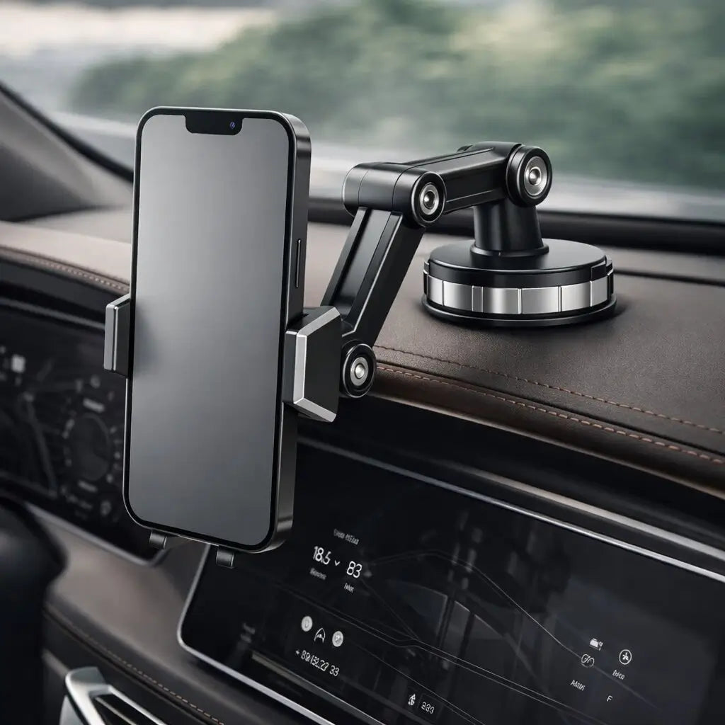 Car Phone Holder Suction Cup 360° Rotation One-Hand Operation