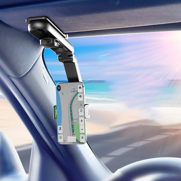 Car Phone Mount 1080° Rotation Curved Base One-Handed Use