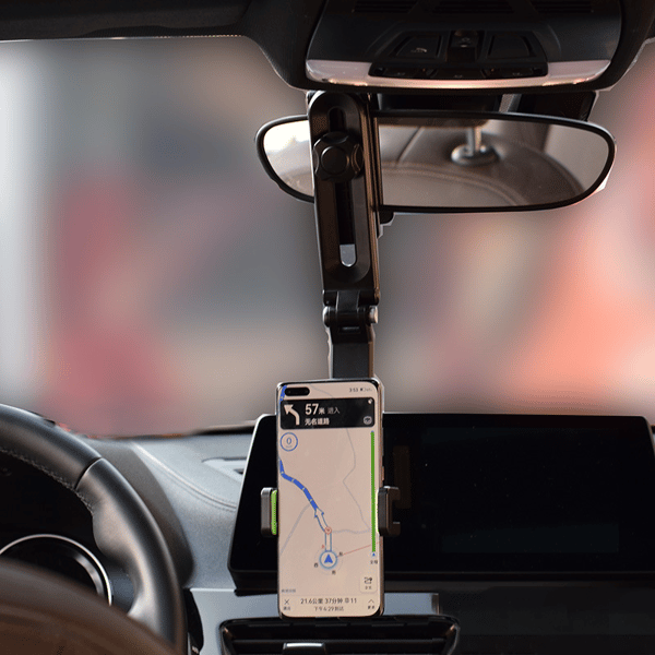 Car Phone Mount 1080° Rotation Curved Base One-Handed Use
