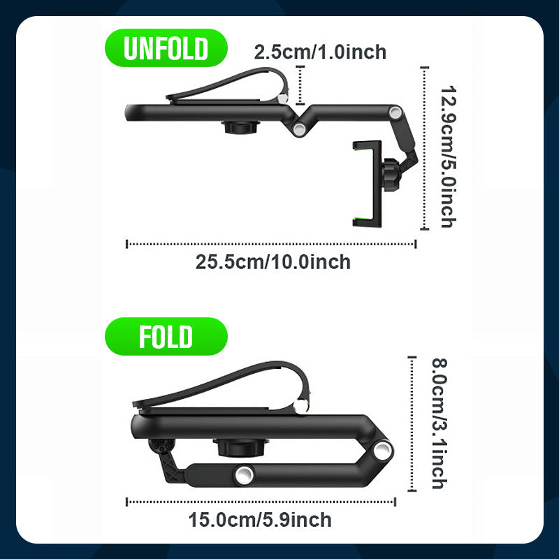 Car Phone Mount 1080° Rotation Curved Base One-Handed Use