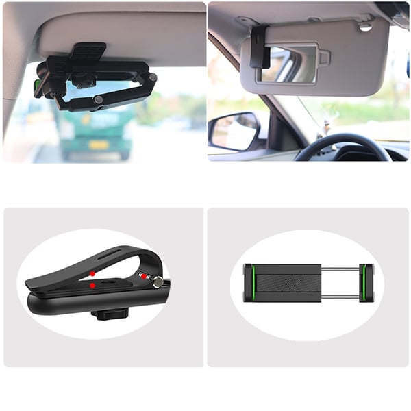 Car Phone Mount 1080° Rotation Curved Base One-Handed Use