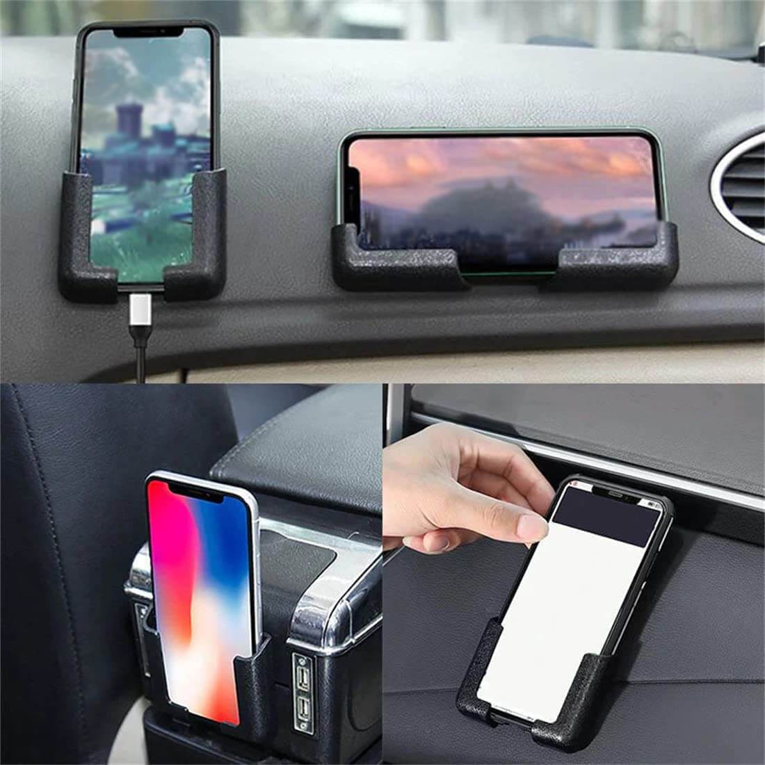 Car Phone Mount Adjustable Horizontal & Vertical Self-Adhesive