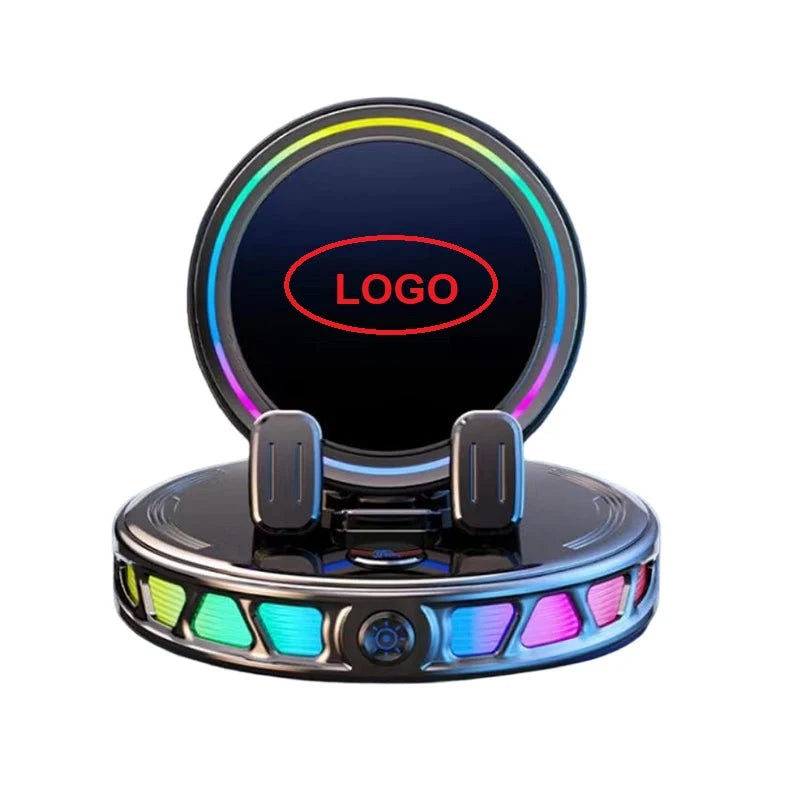 Car Phone Mount Automatic One-Hand Clamping RGB Lighting