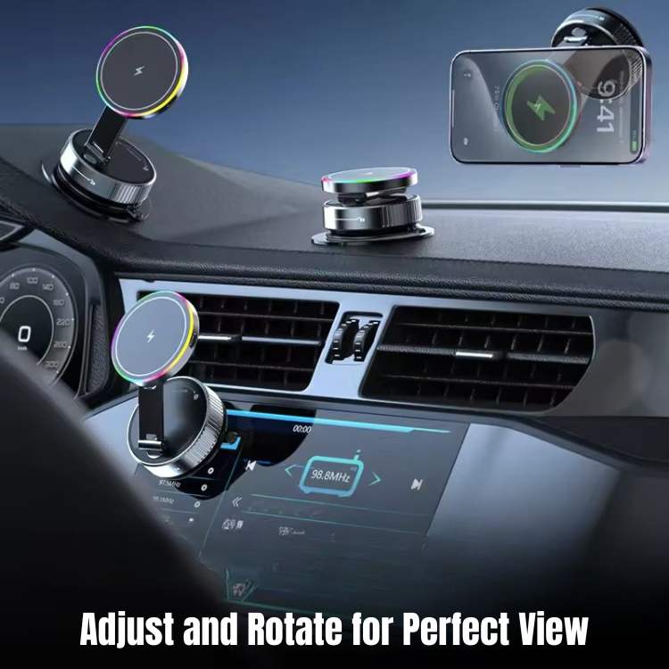 Car Phone Mount Magnetic 15W Wireless Suction Cup