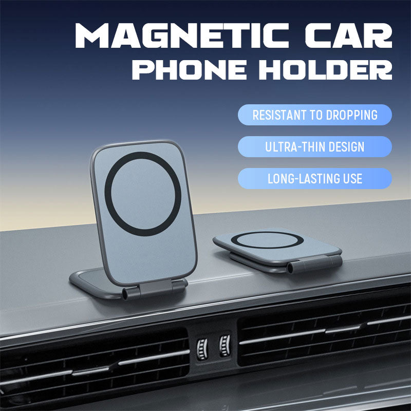 Car Phone Mount Magnetic Residue-Free Adhesive 360 Degree Rotation