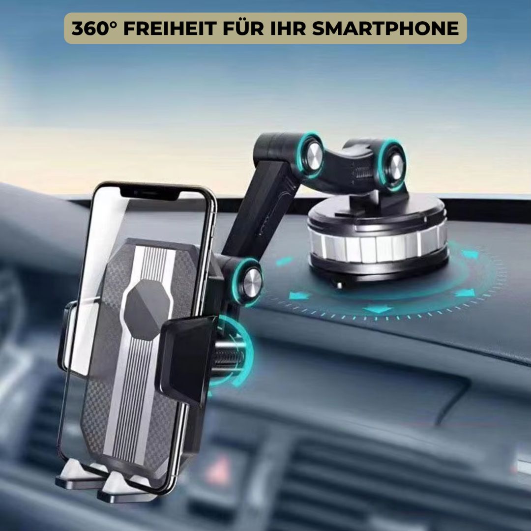 Car Phone Mount Strong Suction 360° Rotation One-Handed Release