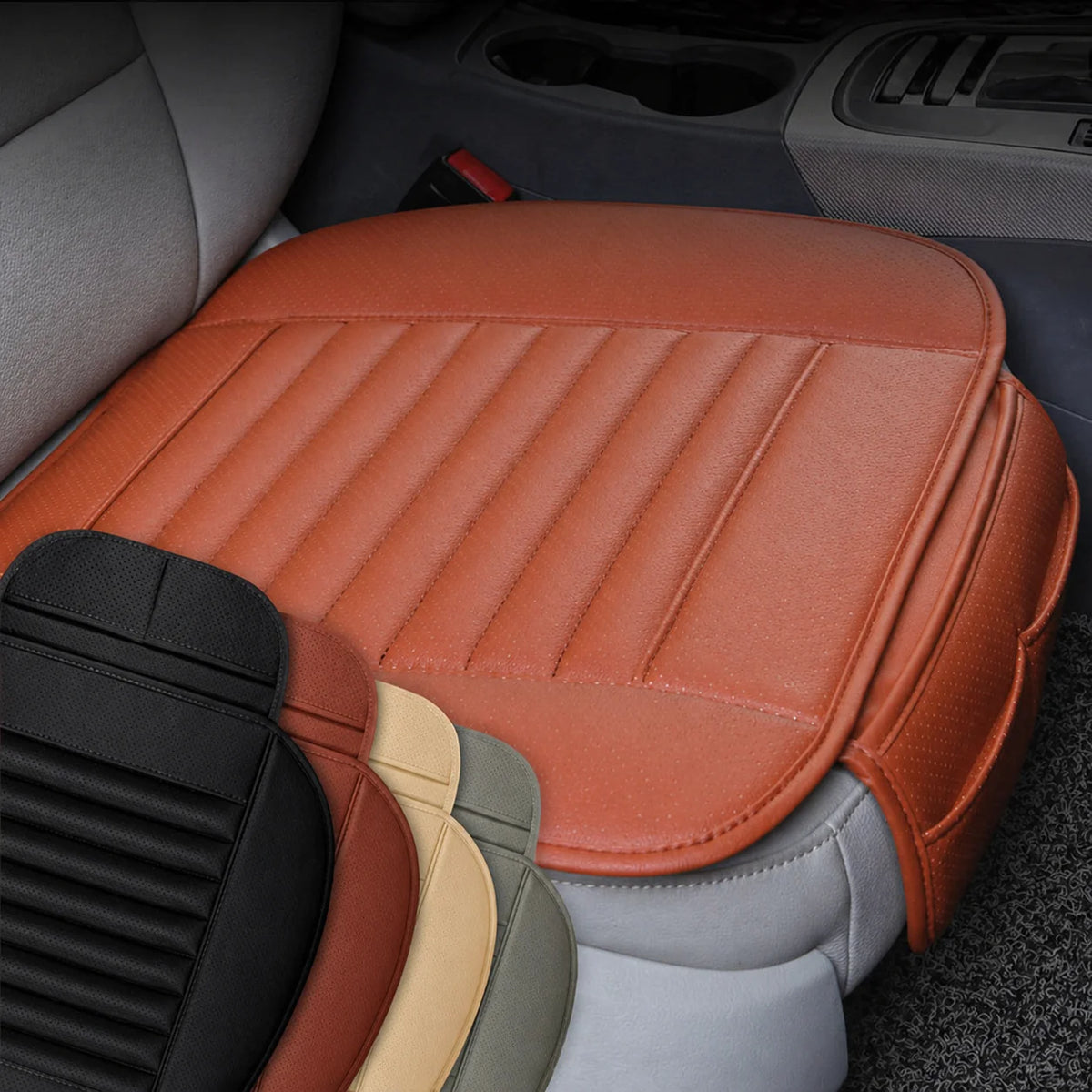 Car Seat Cushion Ergonomic Tailbone Support Ventilated PU Leather