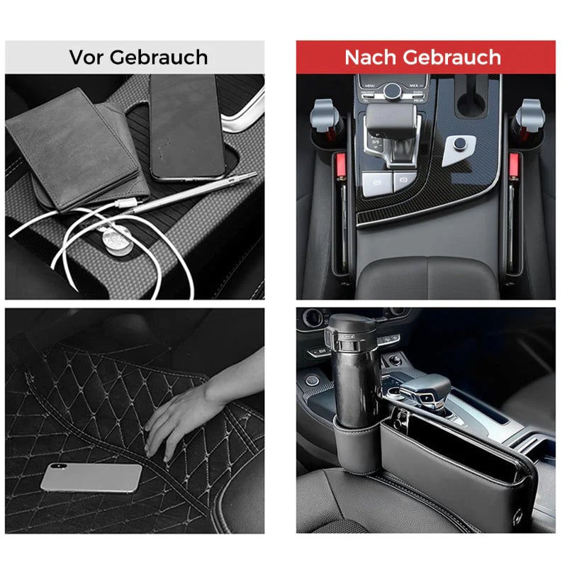 Car Seat Gap Organizer Multi-Compartment With Cup Holder