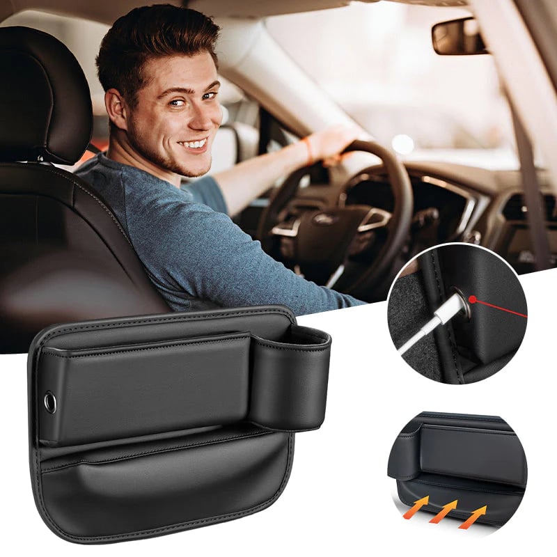 Car Seat Gap Organizer Multi-Compartment With Cup Holder