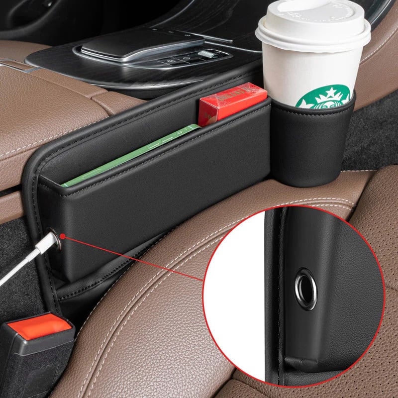 Car Seat Gap Organizer Multi-Compartment With Cup Holder