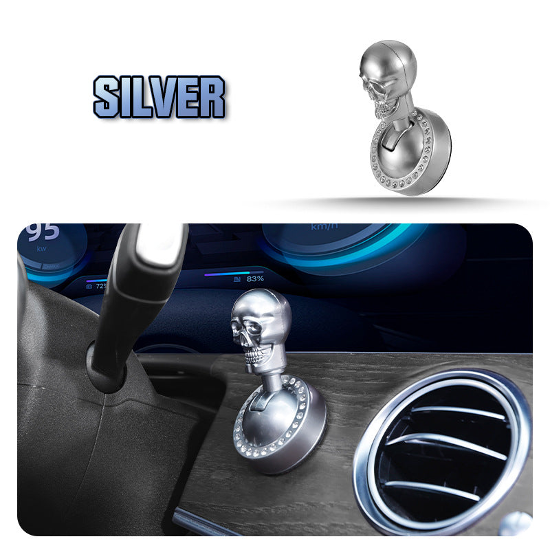 Car Start Button Cover 3D Skull Rhinestone Aluminum Alloy