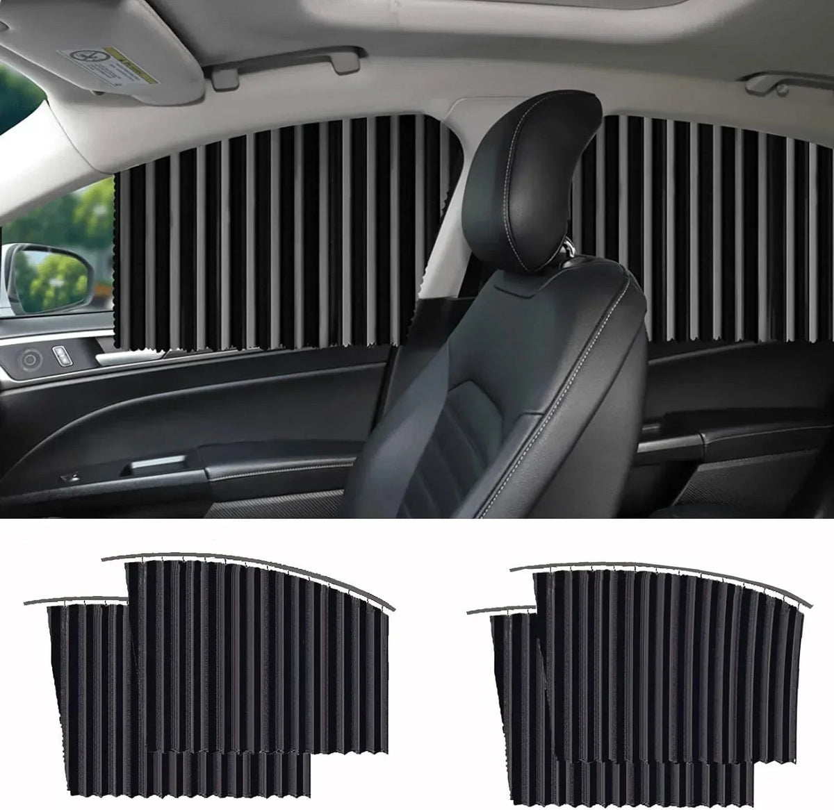 Car Sun Shades Magnetic UV-Blocking Foldable Set of 4