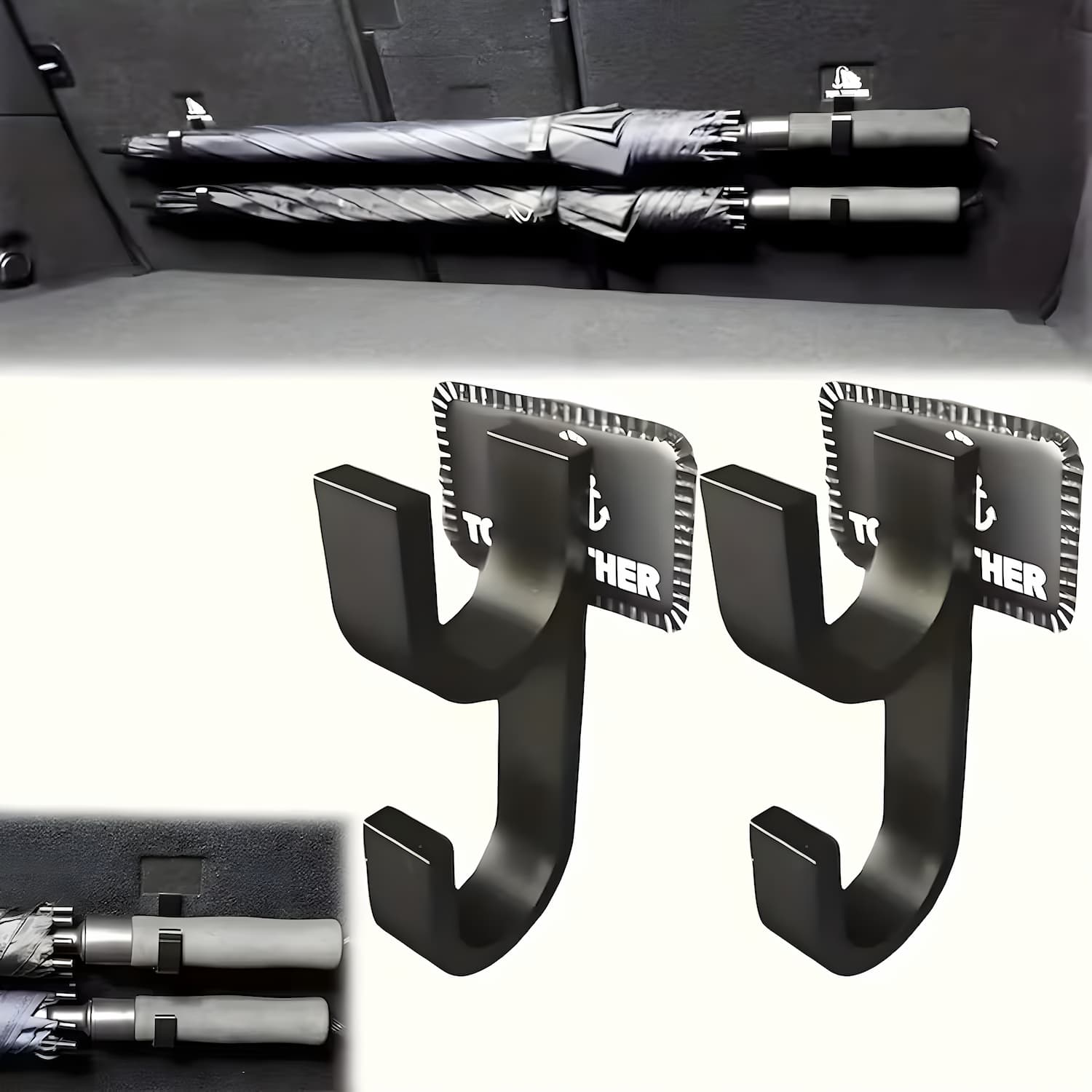 Car Umbrella Holder Tool-Free Metal Clip Keeps Interior Dry