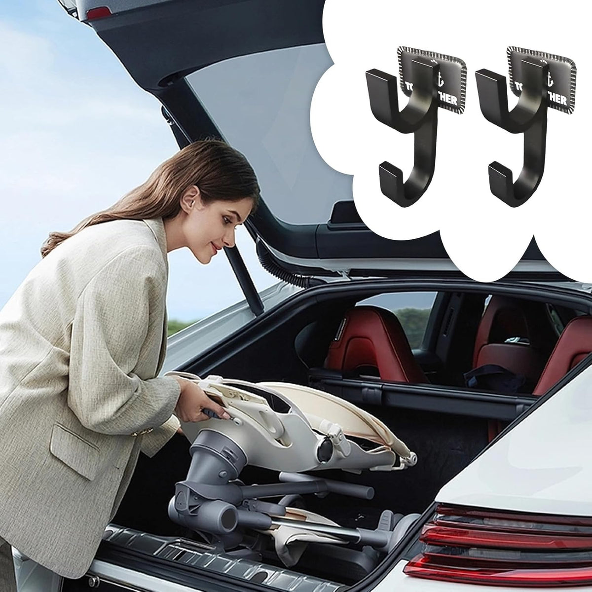 Car Umbrella Holder Tool-Free Metal Clip Keeps Interior Dry