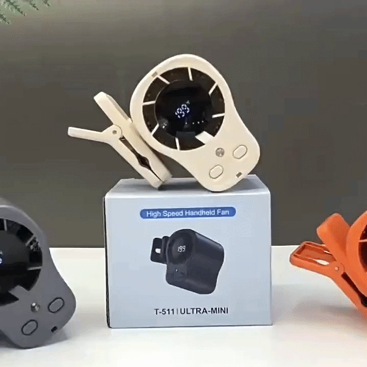 Car Vent Fan Clip Mount 3-Speed USB Rechargeable