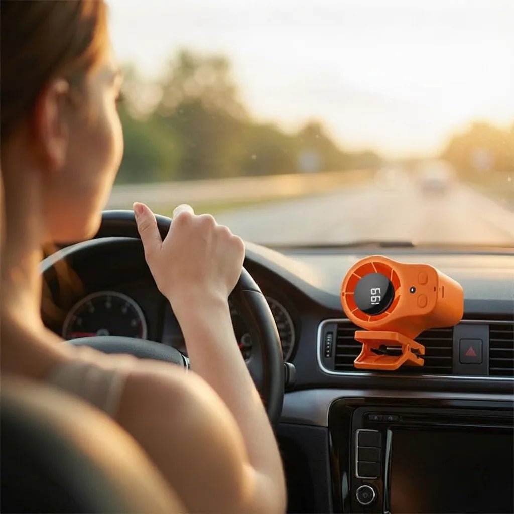 Car Vent Fan Clip Mount 3-Speed USB Rechargeable