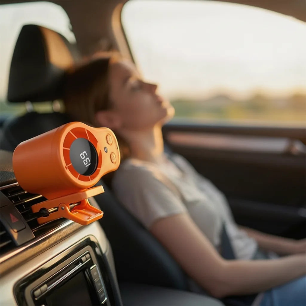 Car Vent Fan Clip Mount 3-Speed USB Rechargeable