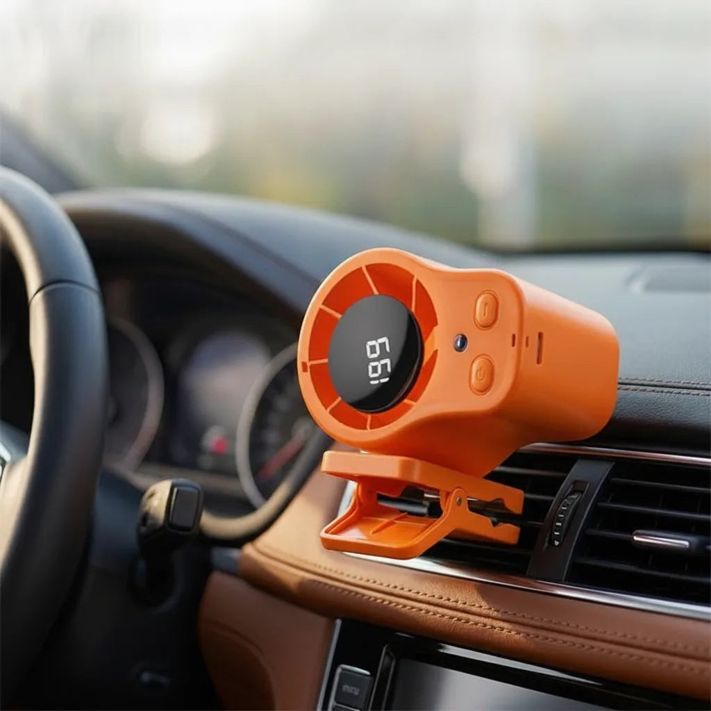 Car Vent Fan Clip Mount 3-Speed USB Rechargeable