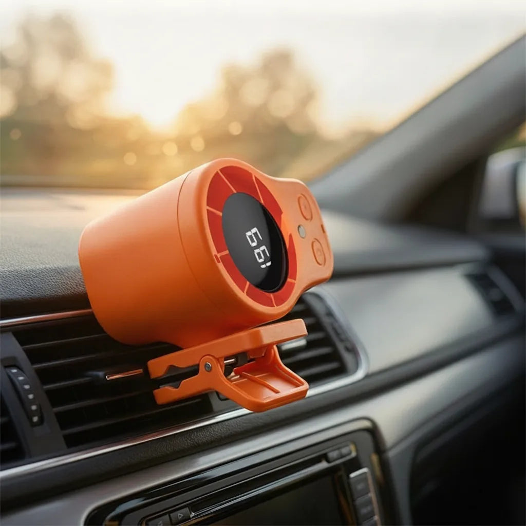 Car Vent Fan Clip Mount 3-Speed USB Rechargeable
