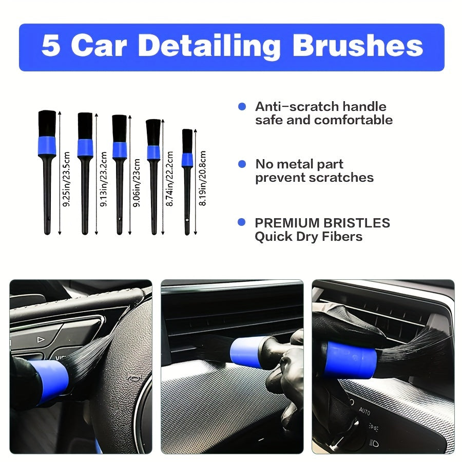 Car Wash Brush Set 28 Piece Drill Adapter Carrying Bag