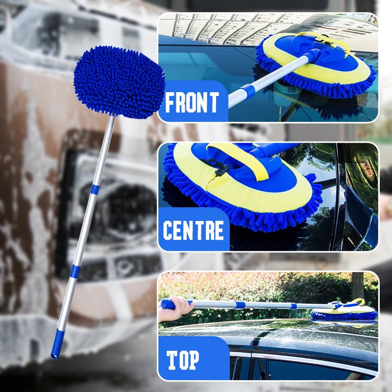 Car Wash Brush Telescopic Aluminum Handle & Microfiber Head