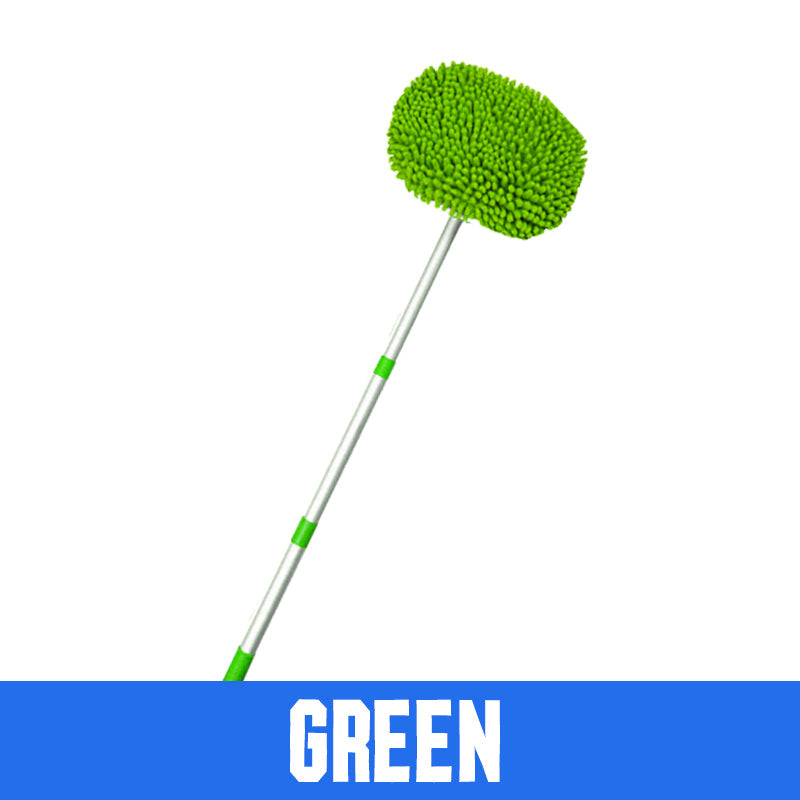 Car Wash Brush Telescopic Twist-Lock Handle & Rotating Microfiber Head