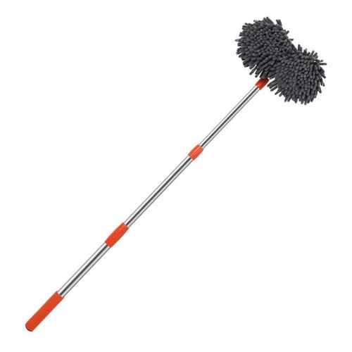 Car Wash Mop Telescopic Aluminum Double-Layer Microfiber Rotating Head