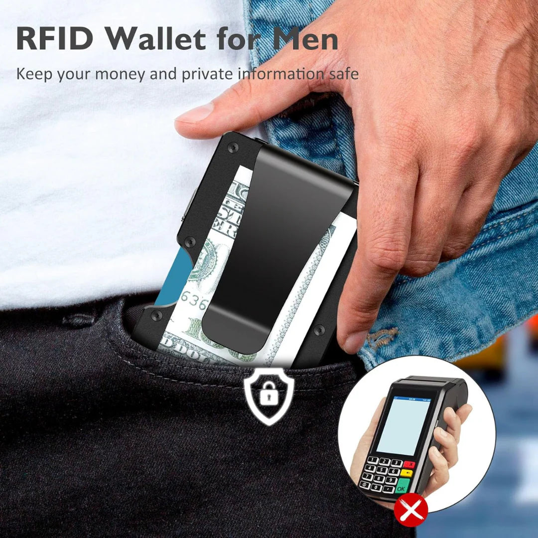 Card Holder Aluminum Frame RFID Money Clip