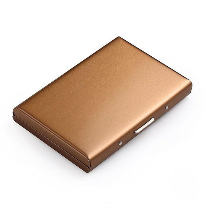 Card Holder Metal RFID-Blocking Slim Holds Six Cards
