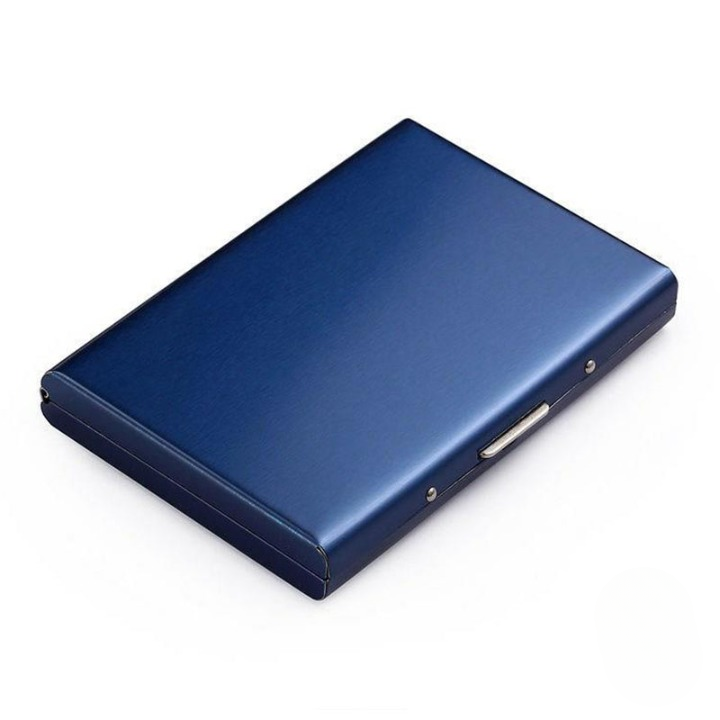 Card Holder Metal RFID-Blocking Slim Holds Six Cards