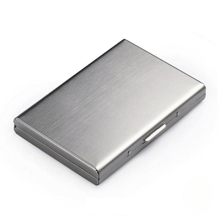 Card Holder Metal RFID-Blocking Slim Holds Six Cards
