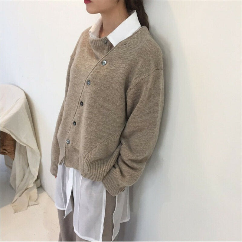 Cardigan Wrap Soft Knit Asymmetrical Knot