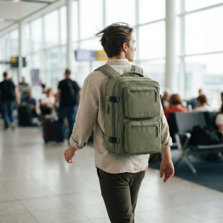 Carry-On Backpack Airline-Compliant Padded Laptop & Shoe Compartment