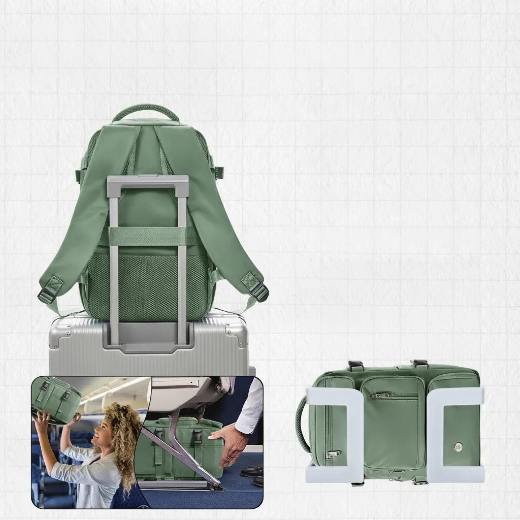 Carry-On Backpack Airline-Compliant Padded Laptop & Shoe Compartment