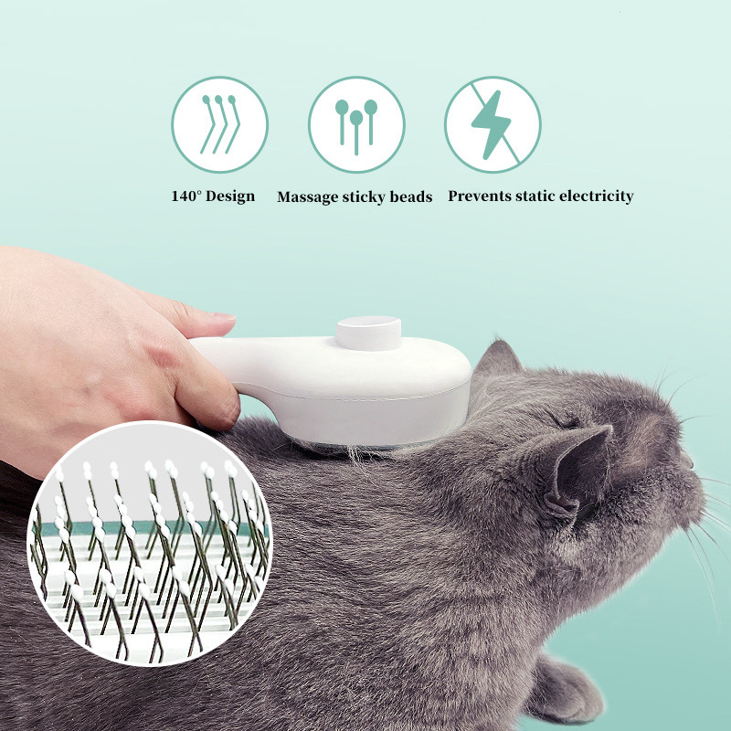 Cat Brush UV Parasite Control Soft Rubber Bristles