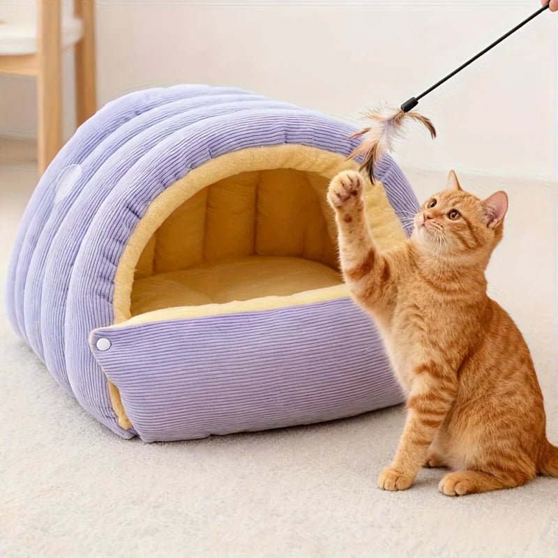 Cat Cave Corduroy Cover Arctic Fleece Lining