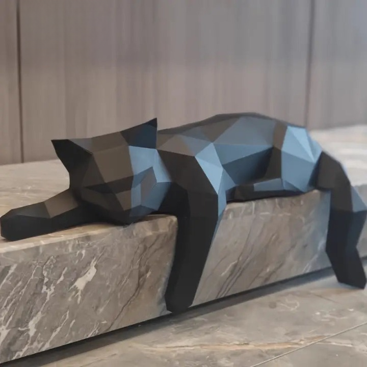 Cat Figurine Modern Minimalist Paper Shelf Accent
